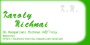 karoly michnai business card